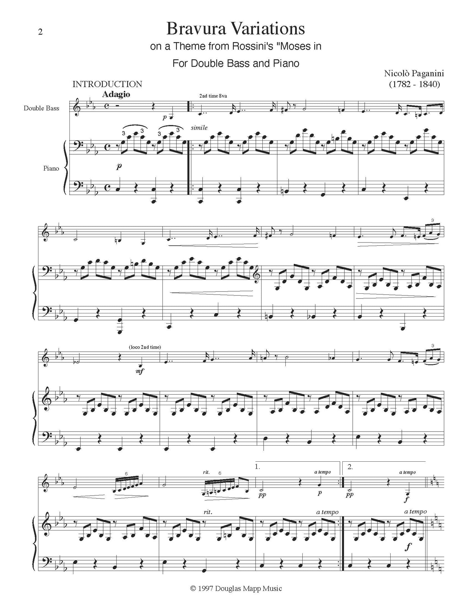Paganini - Moses Variations Sheet Music