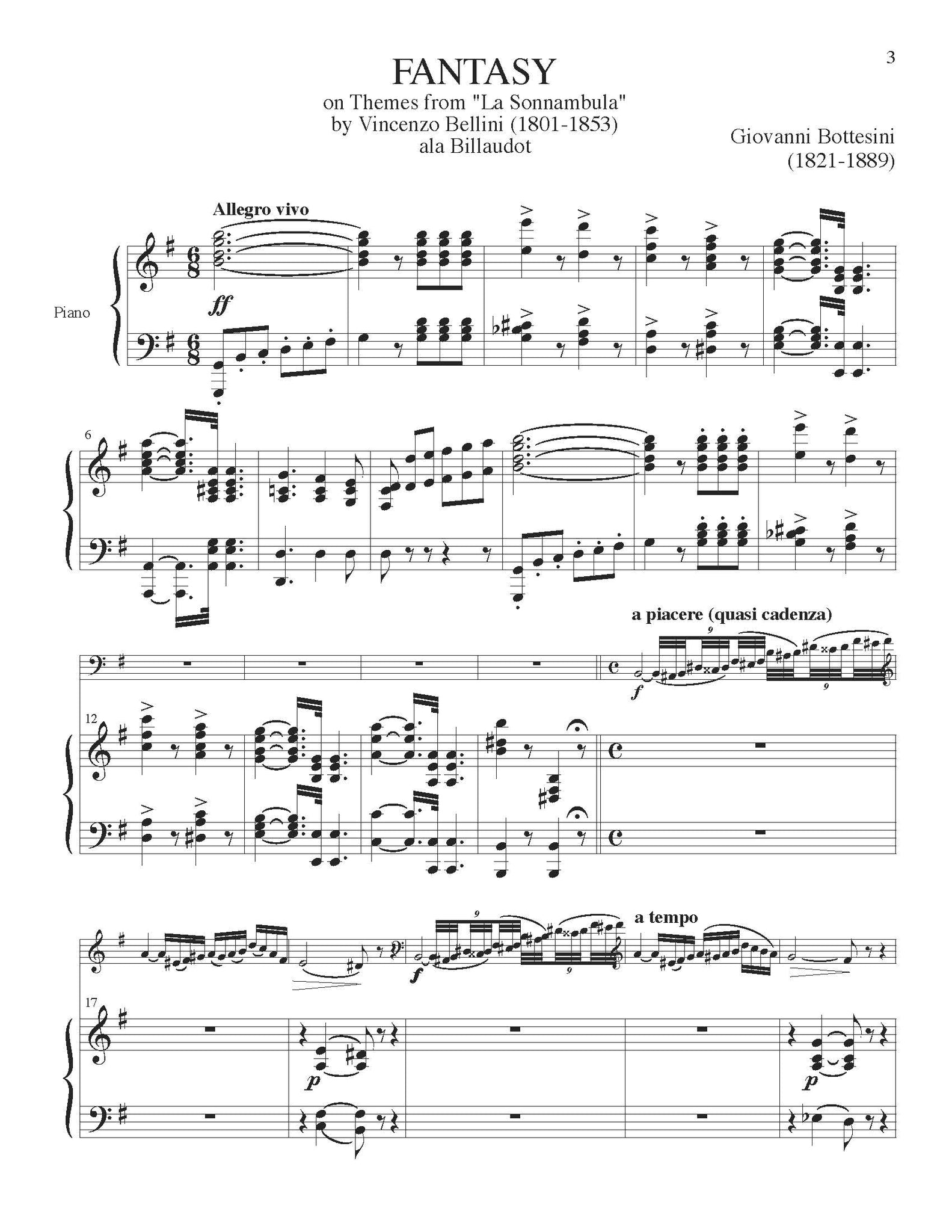 Bottesini La Sonnambula Leduc orchestra tuning page 1