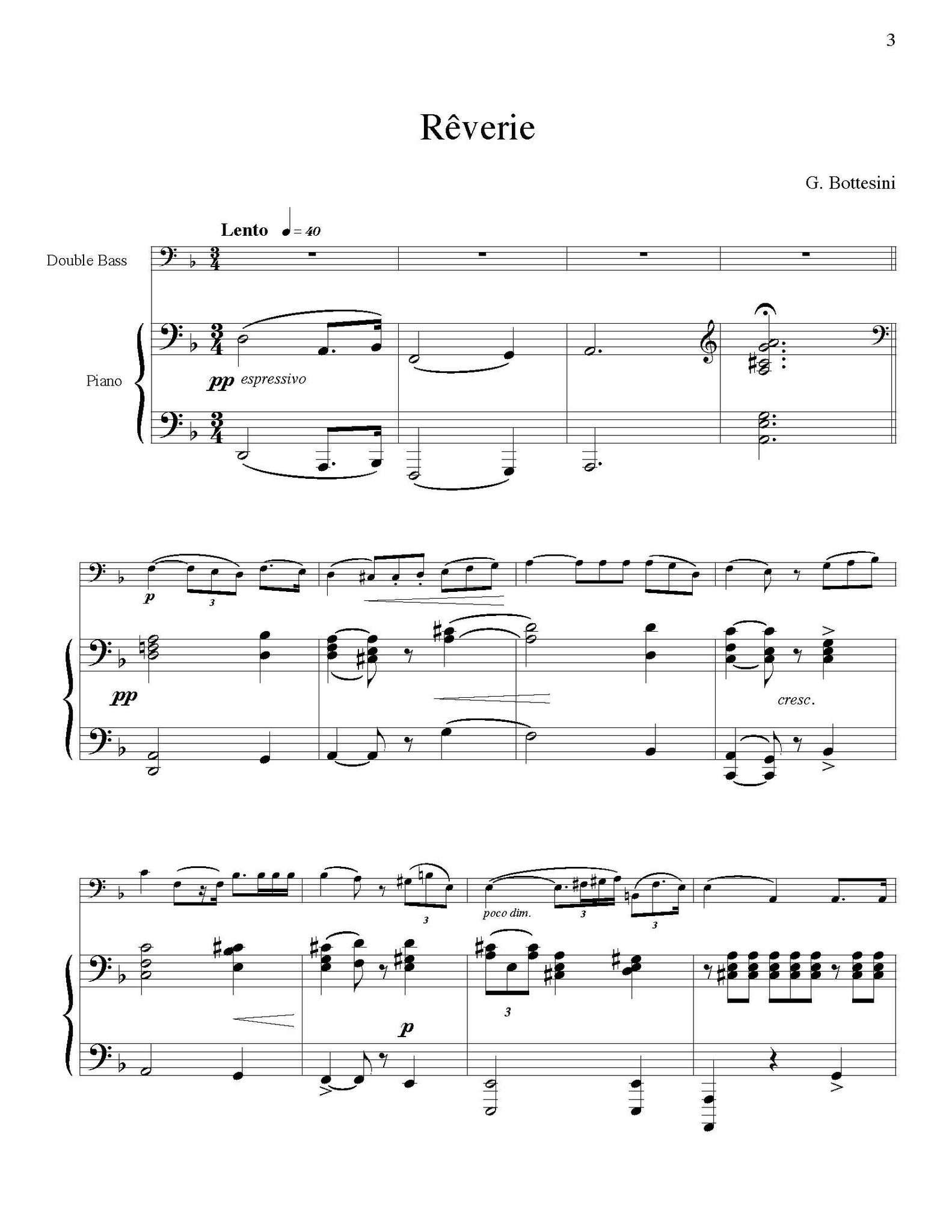 Bottesini Reverie d minor orchestra tuning page 1