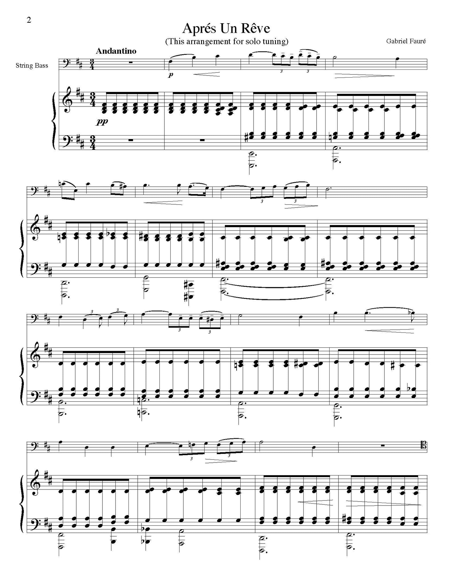 Faure Apres un Reve b minor solo tuning page 1