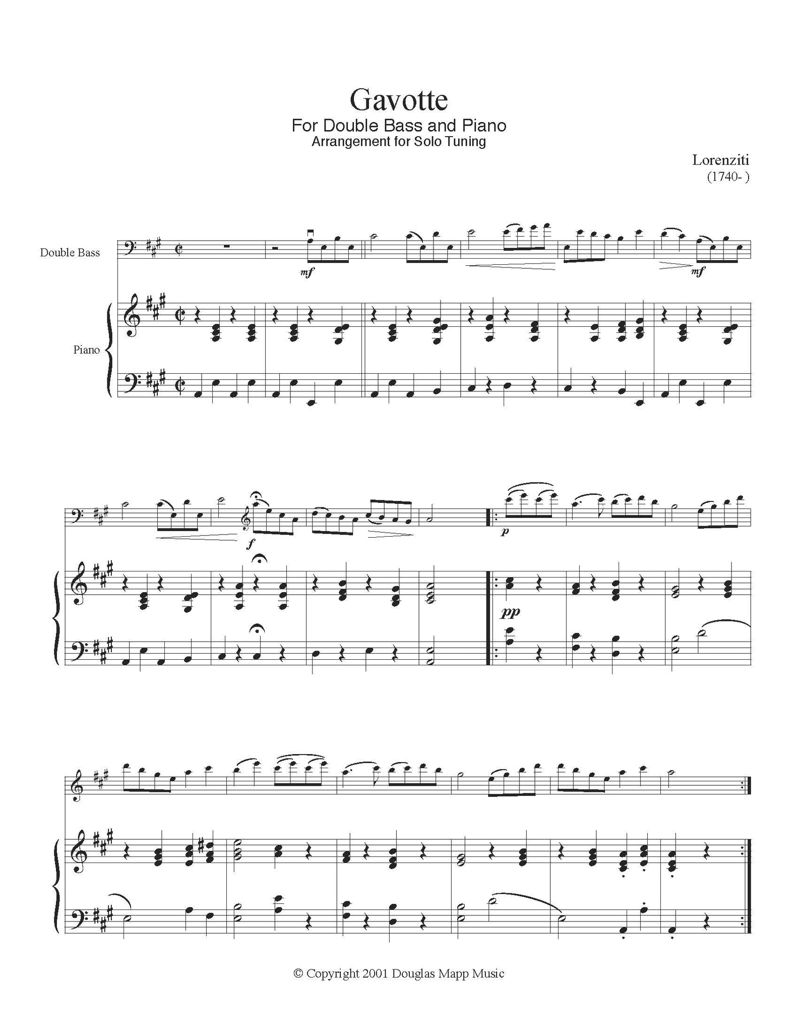 Lorenzitti Gavotte solo tuning page 1