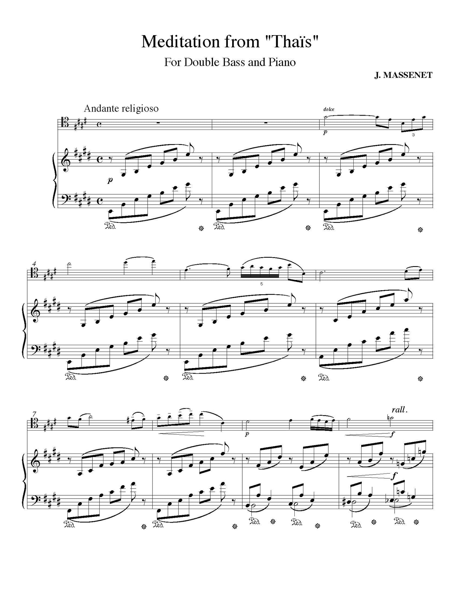 Massenet E Major solo tuning page 1