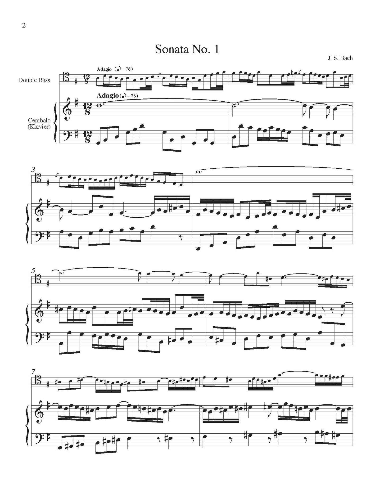 Gamba Sonata No 1 Orchestra Tuning Page 1
