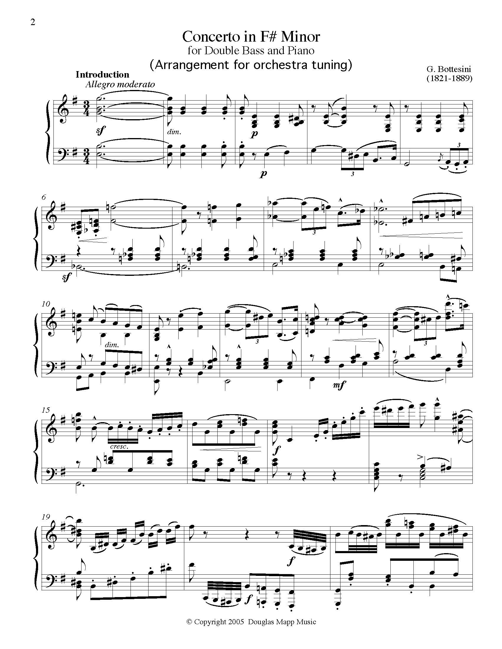 Bottesini Concerto No. 1 Transcription – Douglas Mapp Music
