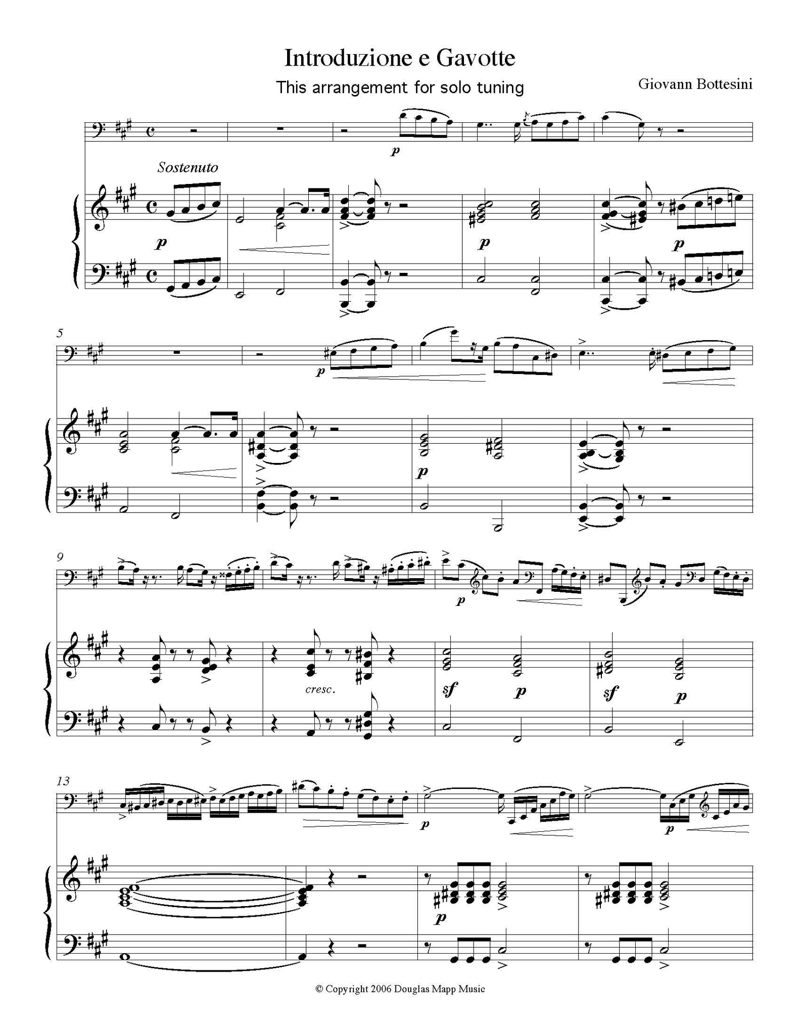 Bottesini Intro e Gavotte solo tuning page 1 