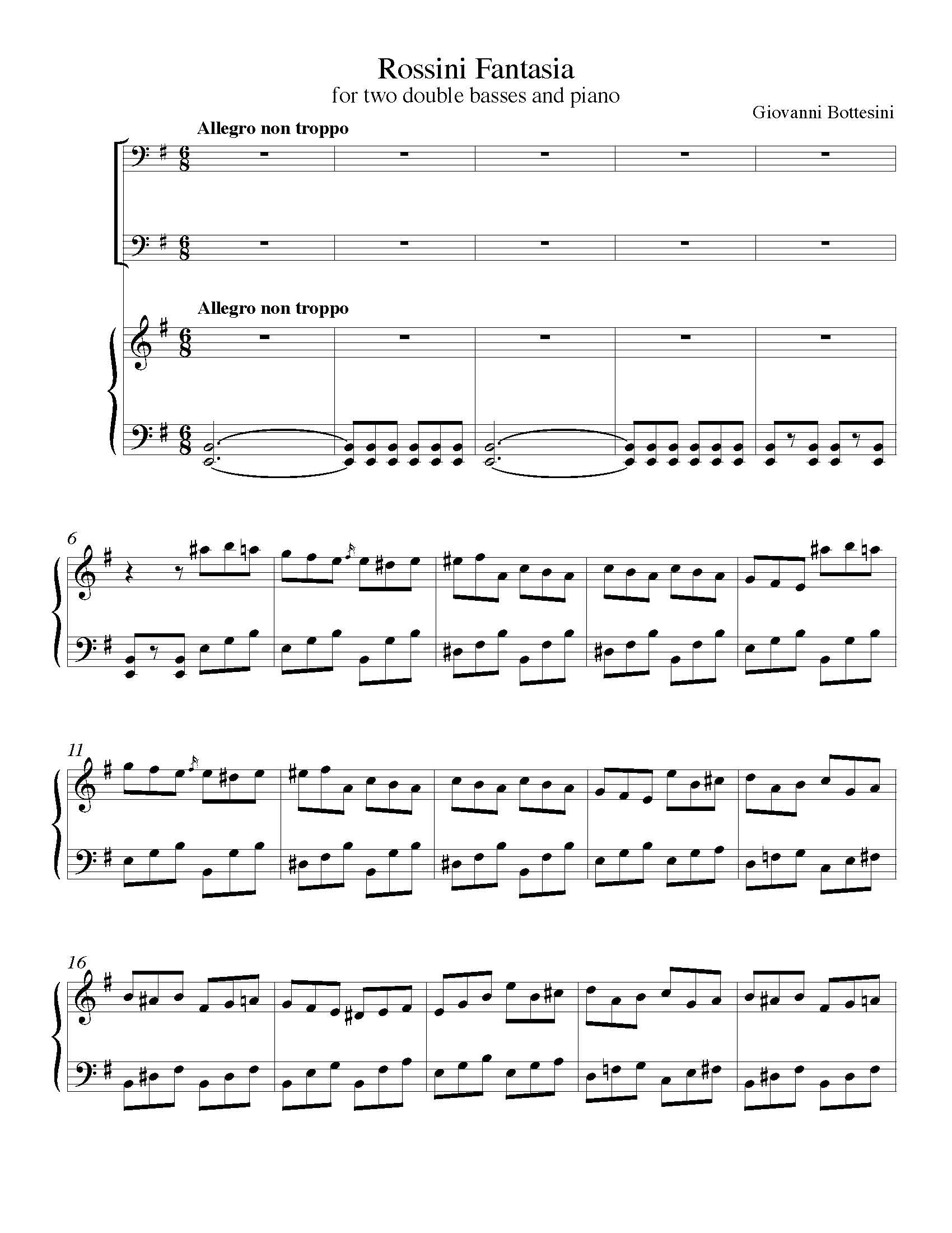 Bottesini - Rossini Fantasy Sheet Music