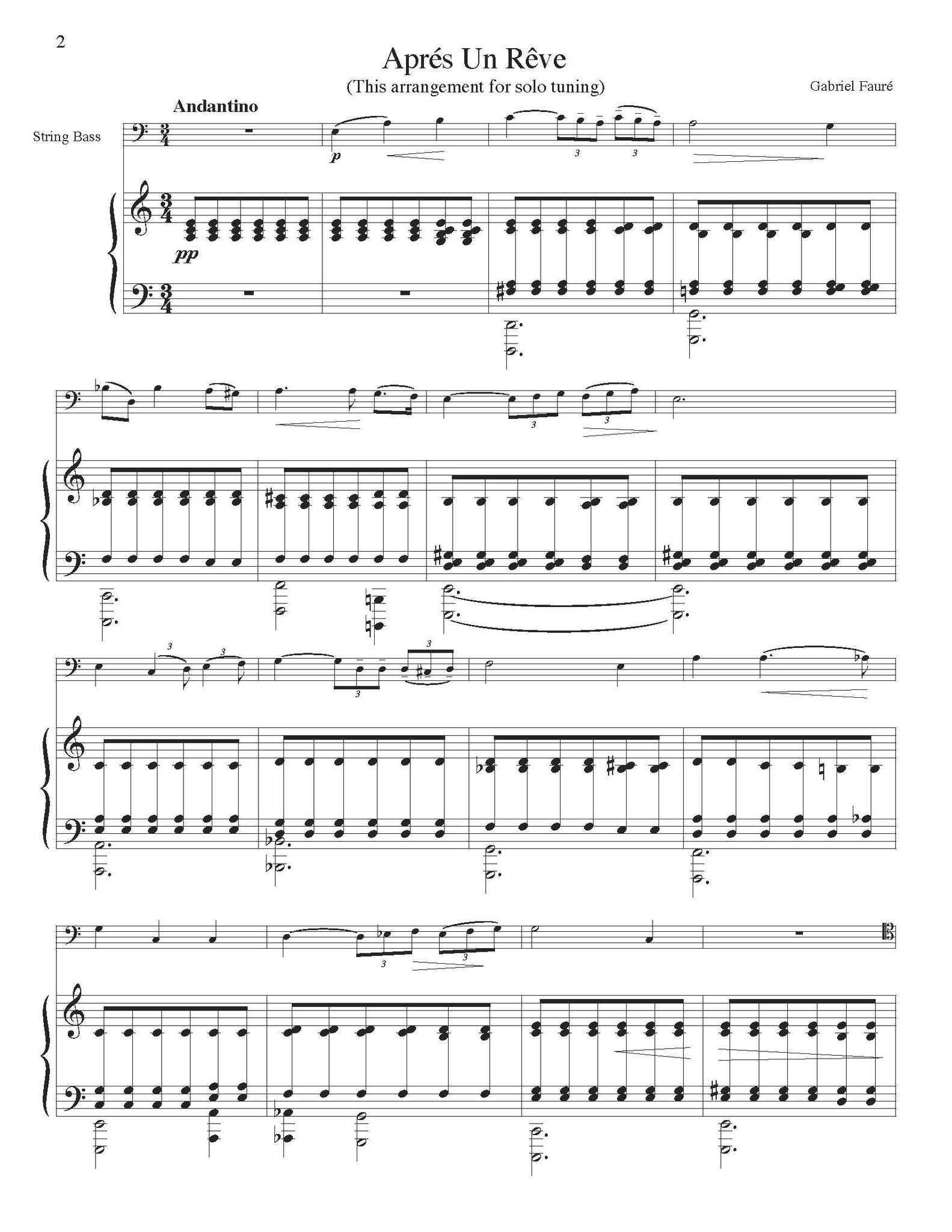 Faure Apres un Reve a minor orchestra tuning page 1