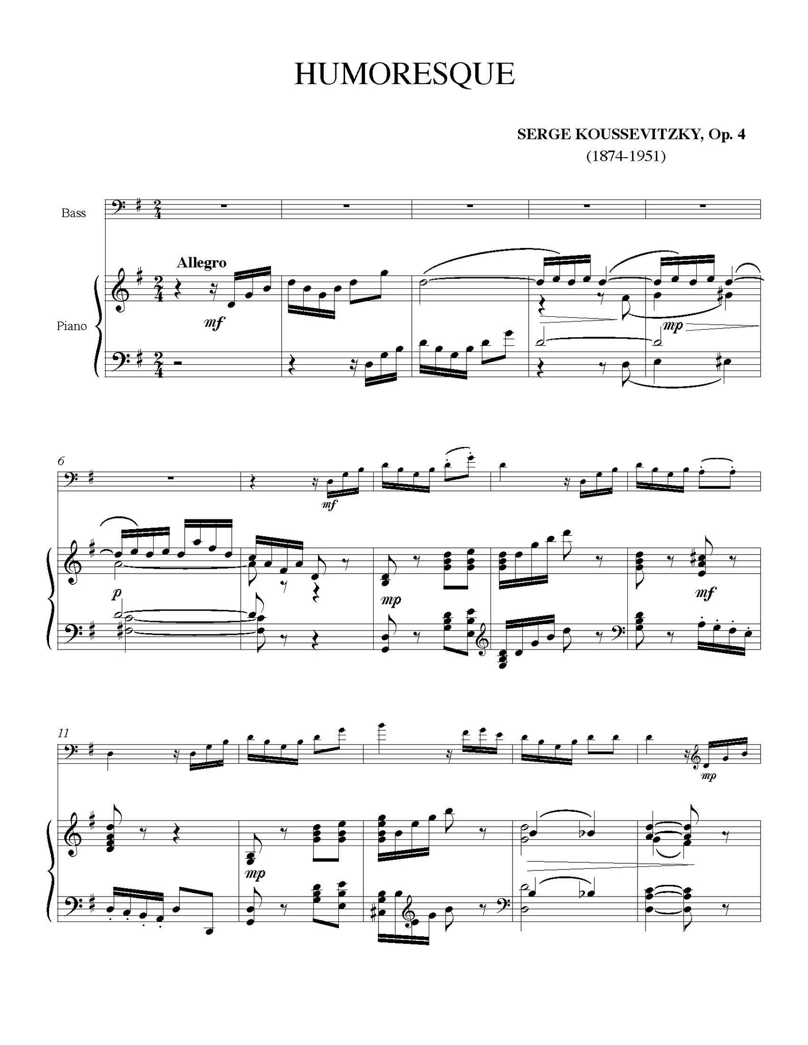 Koussevitzky Humoresque orchestra tuning page 1