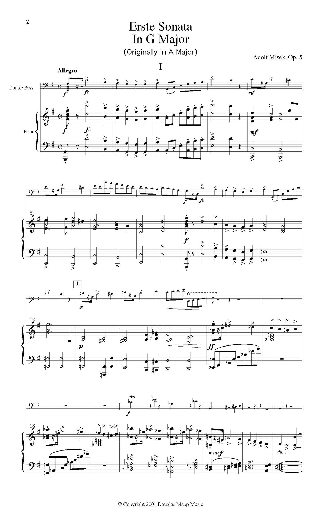Misek Sonata Opus 5 orchestra tuning page 1