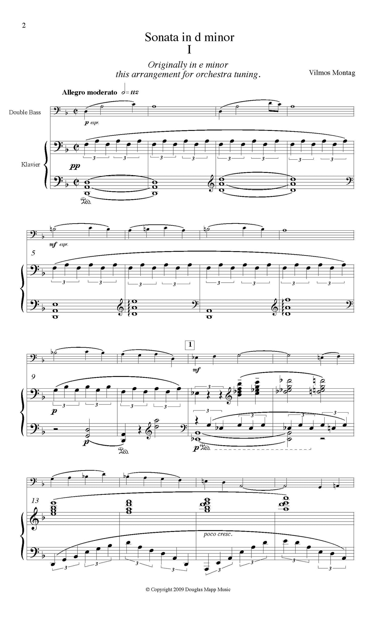 Montag Sonata orchestra tuning page 1