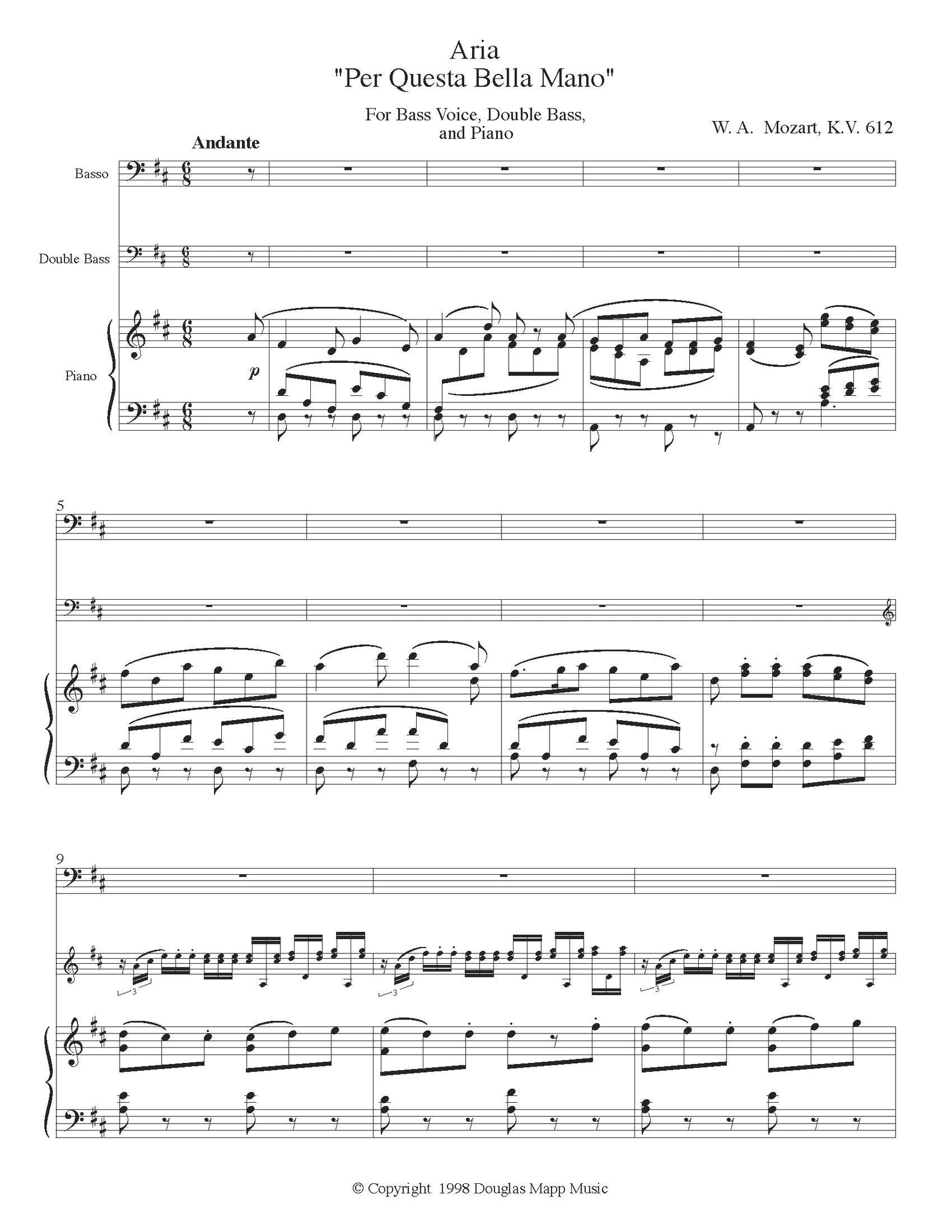 Mozart Per Questa orchestra tuning page 1