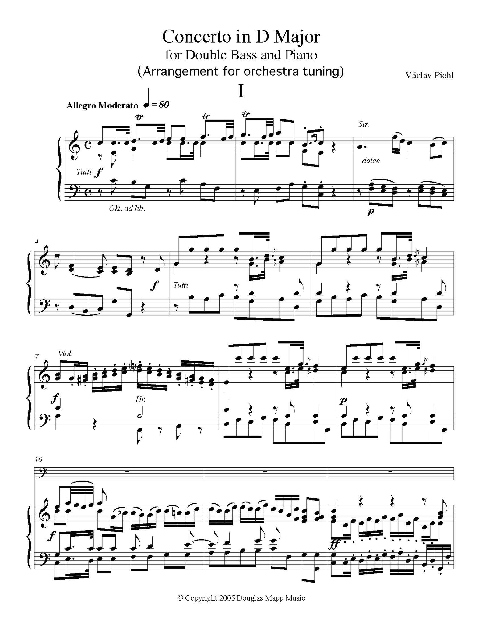 Pichl Concerto orchestra tuning page 1