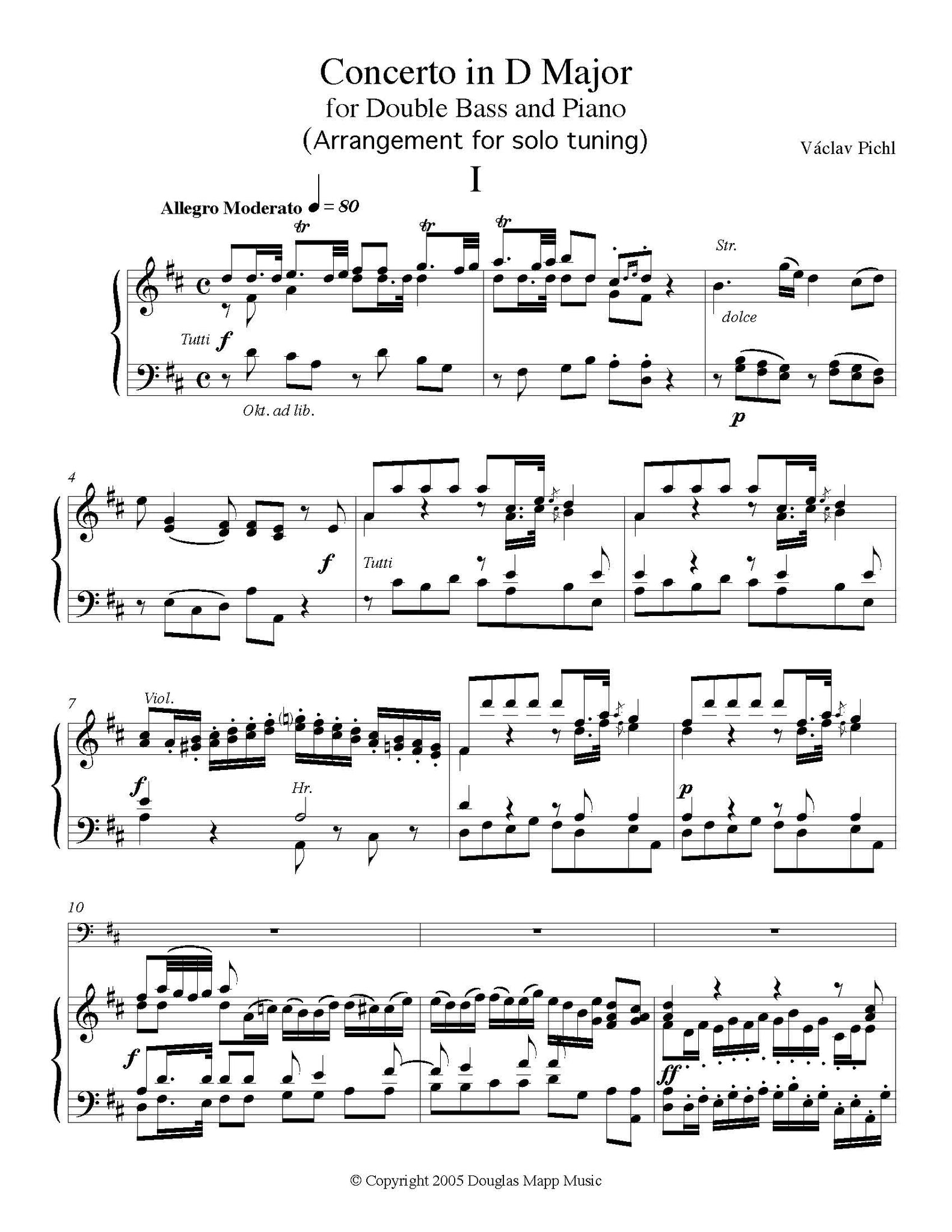 Pichl Concerto solo tuning page 1